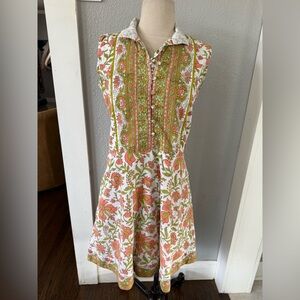 Sue Sartor‎ Flounce Sleeveless Dress | Size Small